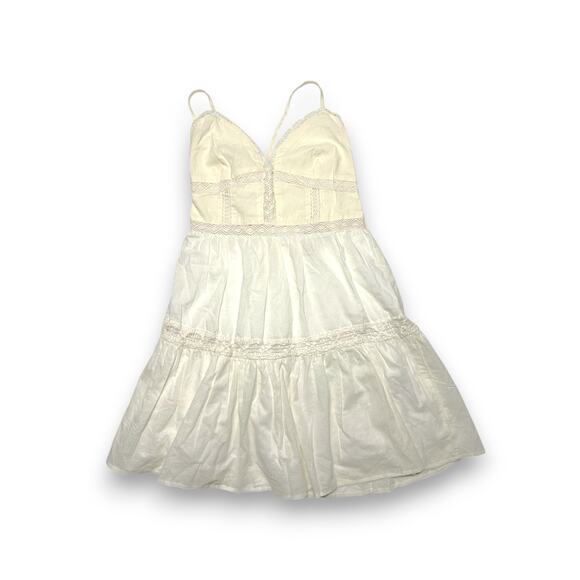 Audrey Parks for Francesca's Dresses & Skirts - Audrey Parks for Francesca's Ivory Lace Trim Boho Mini Dress Small